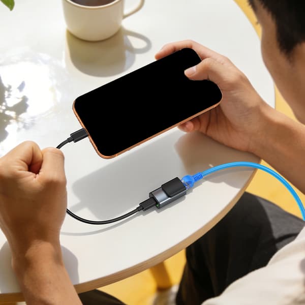 Aluminium USB C hun til RJ45 Ethernet-adapter 100/1000 Mbps hurtig kablet netværkskonverter til bærbar computer stationær null - 100M