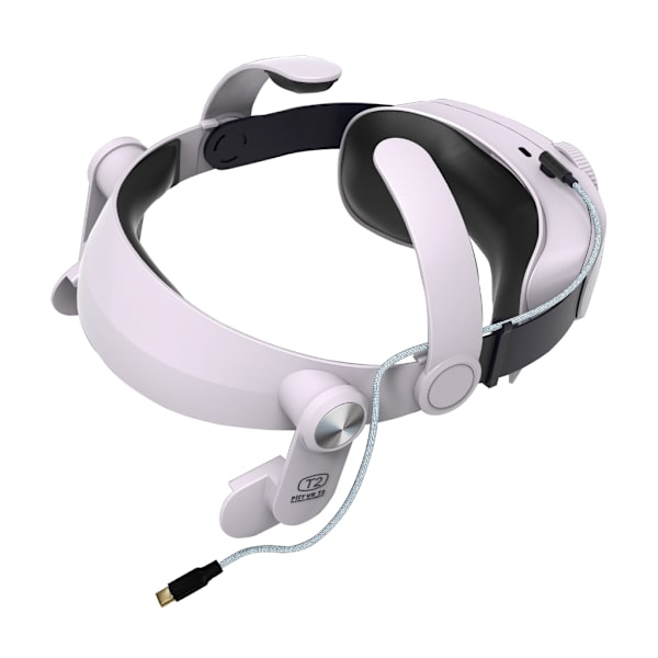 Laddningsbart huvudband för Quest 2, Ersättnings-VR-headset för huvudbandsrem som minskar ansiktspress