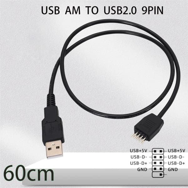 Pålideligt USB A han til 9-bens bundkortstik kabel til Bluetooth-kompatibelt modul og controllere 60cm