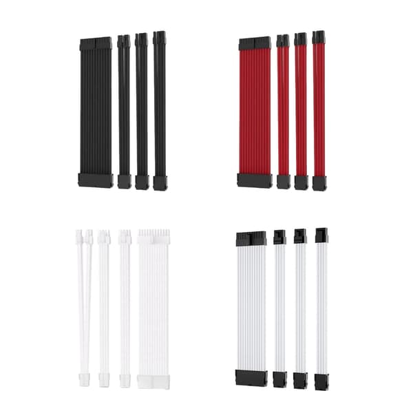 Strömkabel 18AWG Strömförlängningskabelset 1x24Pin/1x4+4 CPU/2x6+2P GPU Black