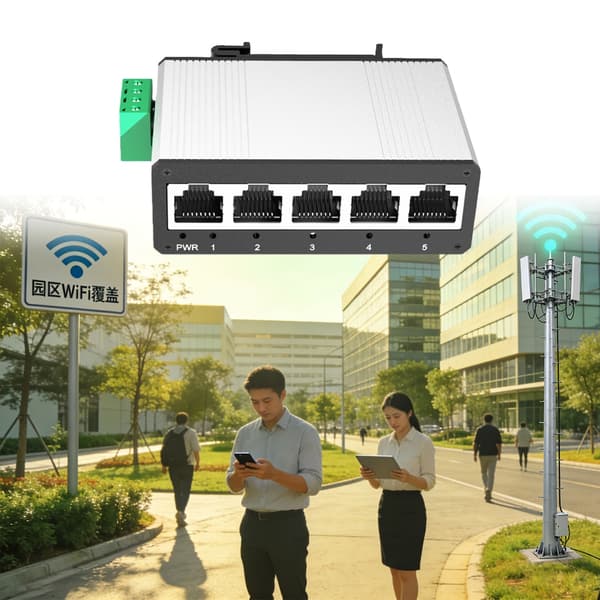 Robust 5-ports Ethernet Switcher Boks Til Industriel DIN-skinne Montering Ikke Administreret
