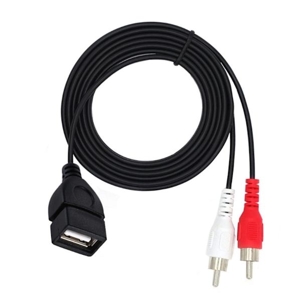 USB2.0 til 2RCA Lydkabel 2RCA Kabel Han til USB Konvertere Videokabel 1.5m