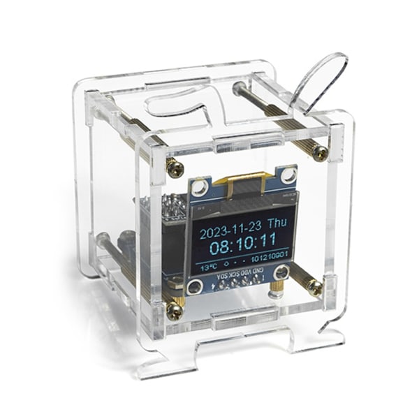 WiFi Klockmodul OLED Display DIY Tid Datum Temperatur Luftfuktighet Väderprognosindikator DC5V Klocka