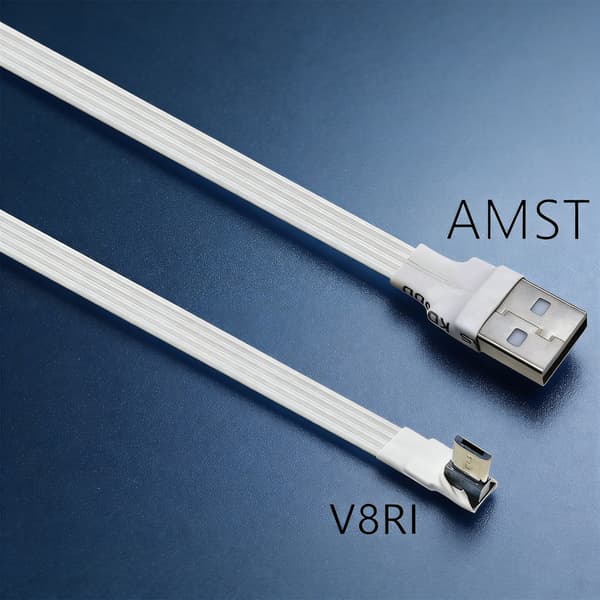 USB til USB 5-pinners konverteringskabel Flat gummiledning Rask lading Fleksibel ledning 0.3m - RT