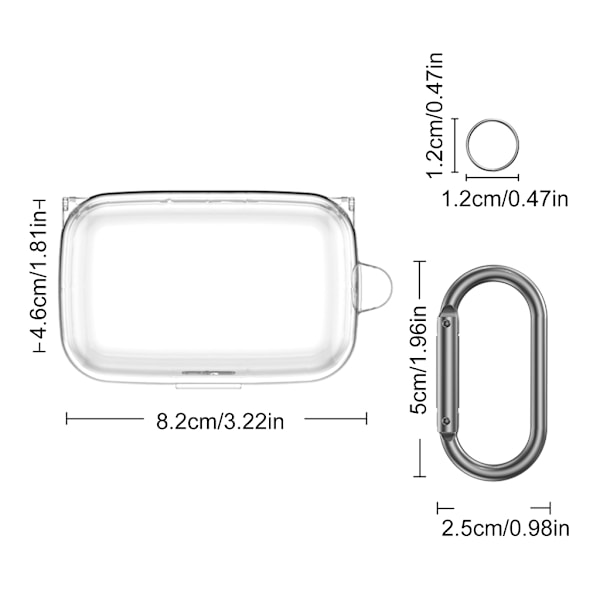 Eleganta genomskinliga fodral Tunna genomskinliga fodral Vattentåligt skydd för True Wireless 4/3