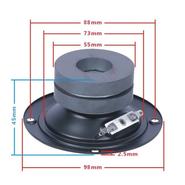 Magnetisk højttaler 30W 4Ohm 3 tommer diameter rund form erstatningshøjttaler null - Single magnet