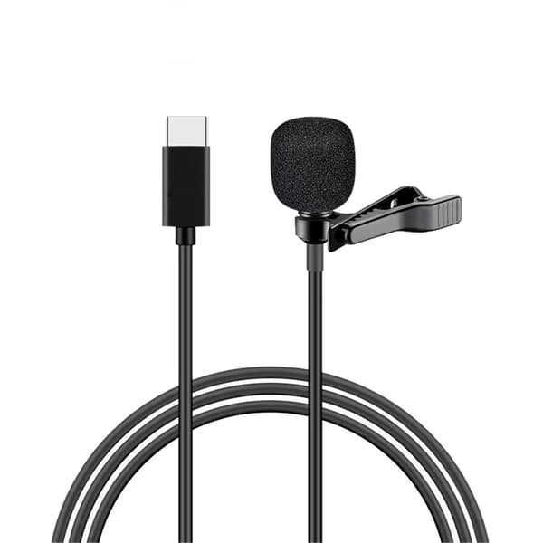 USB C Reversmikrofon til computere med støjreducerende teknologi, Lavalier-mikrofon til streaming af interviews online video