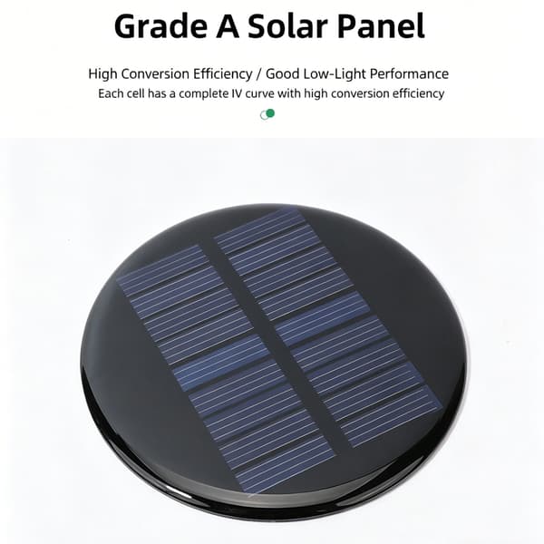 72 mm rundt solcellepanel 4,5 V 80 mA høyeffektiv monokrystallinsk solcelle