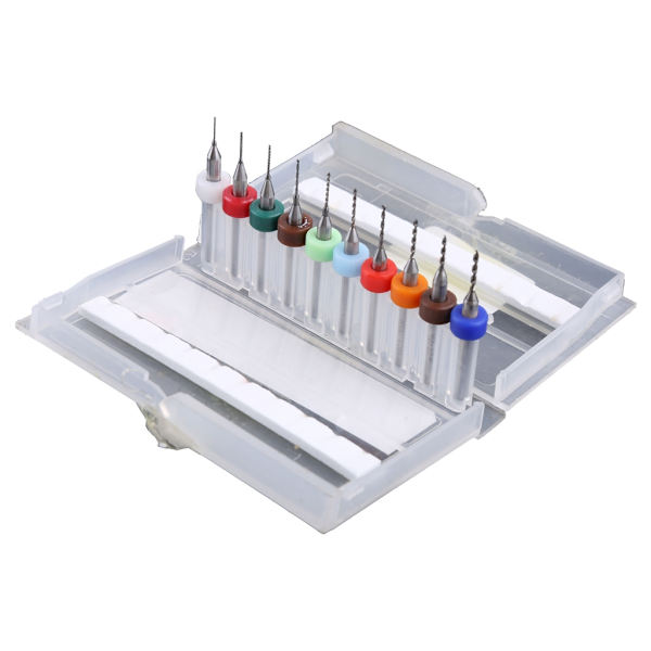 10 st PCB-tryckkretskortkarbidmikroborrbitar Verktyg 0,3 mm till 1,2 mm NYA