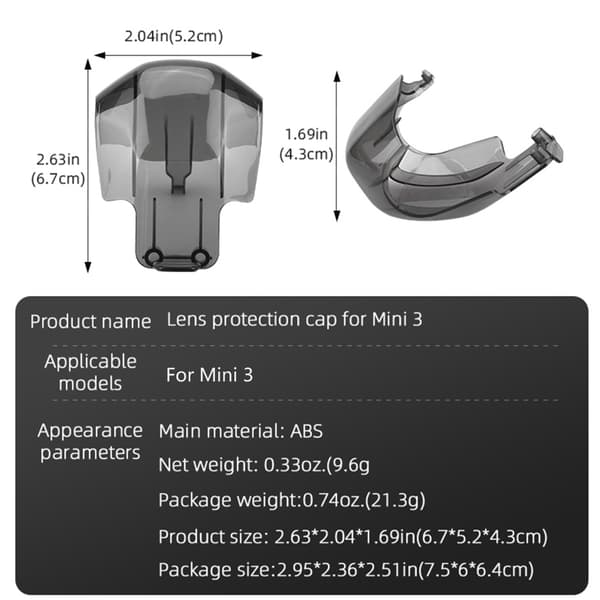 Drone linsedeksel Gimbal Lock Linsedeksel Kamerabeskyttelse for Mini 3 Pro