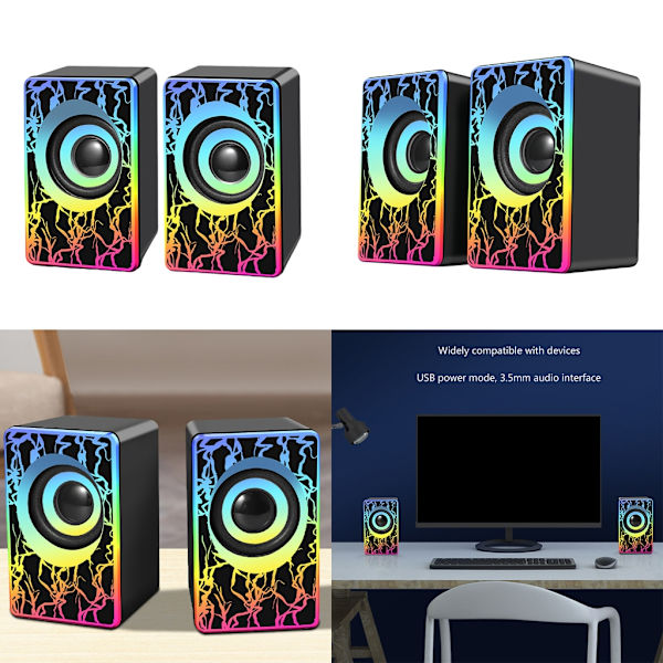USB-driven datorhögtalare med multi-RGB-belysning, Minihögtalare