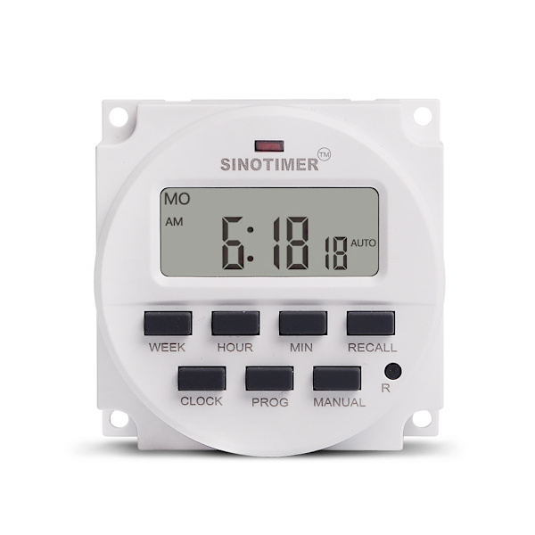 Programmerbar digital timerbrytare för DC 12V AC med LCD-skärm, 7 dagar, för tidsrelästyrning, nedräkning för tidsfunktion