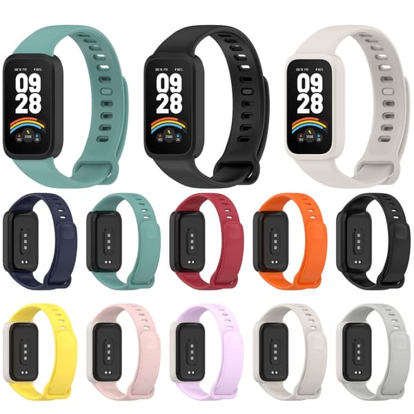Smartwatch Silikone Urrem Blød Urrem med Quick Release Design til Band 9 Active/til Band 3 Black