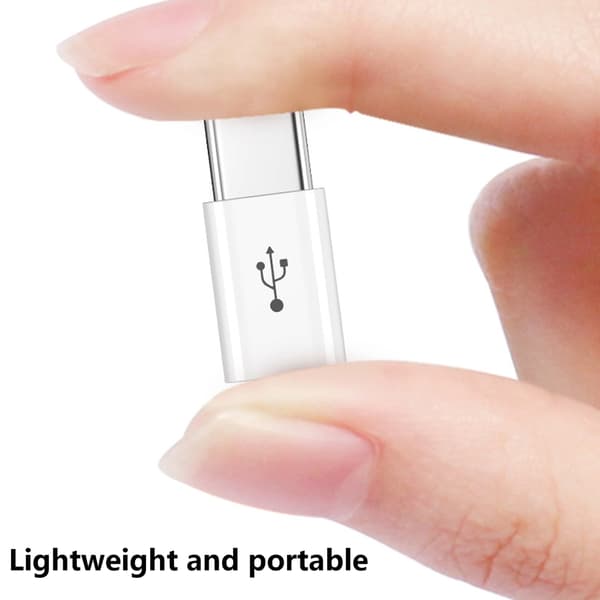 Opladningskonvertere til tablets Headsets Micro USB Hun til USB C Han Adapter White