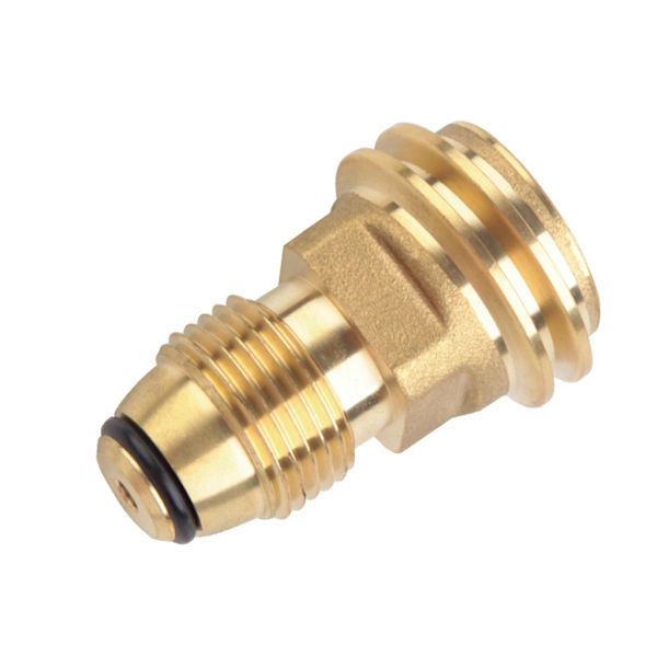 Propan LP TANK POL Serviceventil till QCC Utlopp Mässing Adapter Del Camping