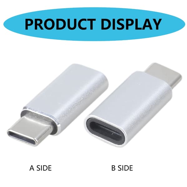 8Pin til USB C 27W Hurtig Opladning og Data Synkroniserings Adapter til Phone 15/16 Plus S24 Silver
