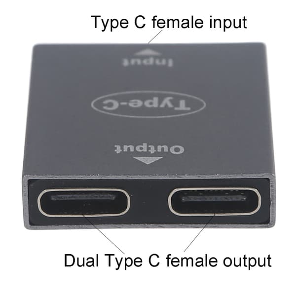 Kvinde Splitter Konverter Adapter Forlænger Konnektor til USB C Oplader Laptop