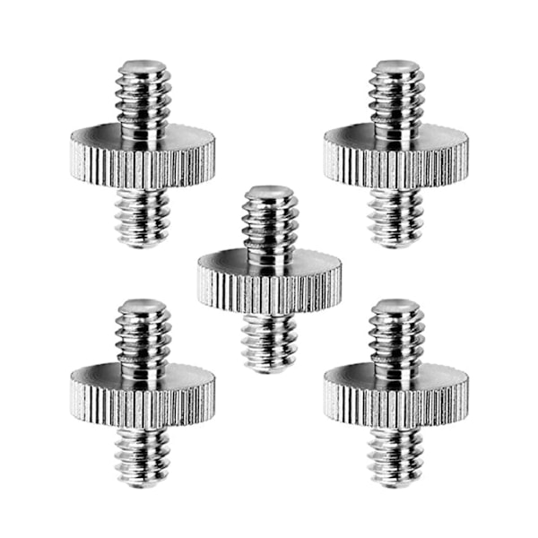 5 stycken 1/4\" hane till 1/4\" hane gängade skruvadapter Kamerastativskruvar Konverteringskit för kamerabur/axelrigg/LED-panel