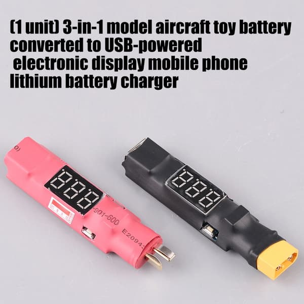 Lett ABS-dronebatterilader USB-utladningsindikator Sikkerhetsbeskyttelse XT60s version