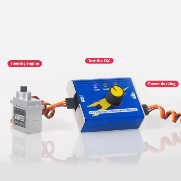 DC4.8-6V Servometer 3CH Digital ESC-tester til synkronisering og neutralpositionsjustering med indikatorlys