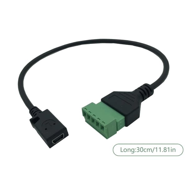 Mini USB 5Pin til 5Pin skrueterminaladapterkabel holdbarhed ABS metalkonstruktion null - B