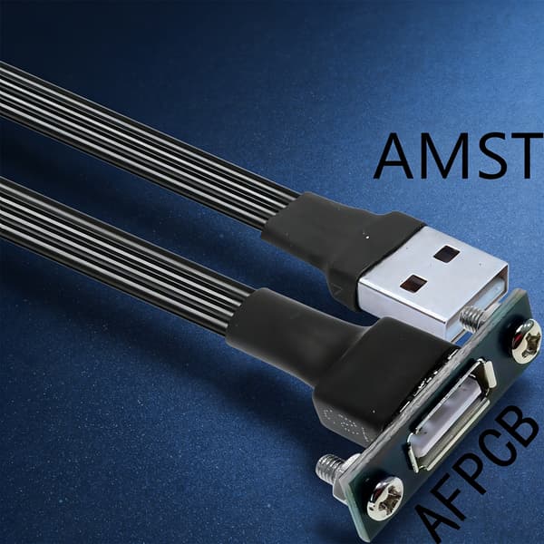 Retvinklet/Lige USB 2.0 Forlængerkabel Panelmontering til Pladsbesparende Opsætninger 0.5m - DO