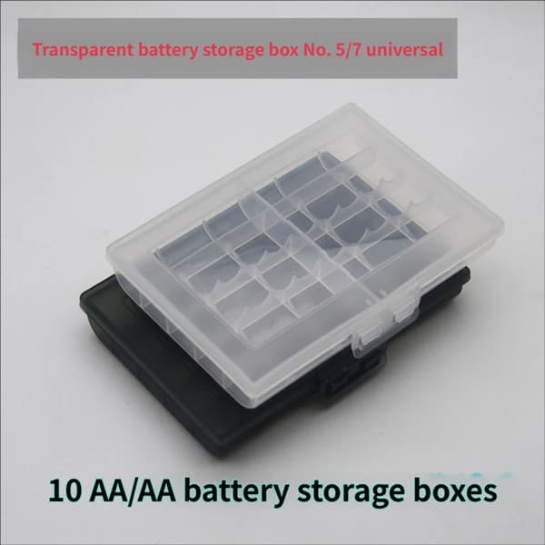 PP Plast Batterioppbevaringsveske Plast Oppbevaringsboks For 2A 3A Batterier Black