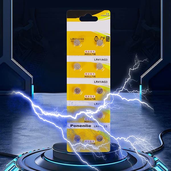 10 stk. LR41 AG3 knappcellebatterier Stabil effekt Alkalisk cellebatteri