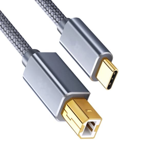 Fleksibel USB B til USB C-skriverkabel USB C-skriverledning 50/100/150/200/300cm 2m