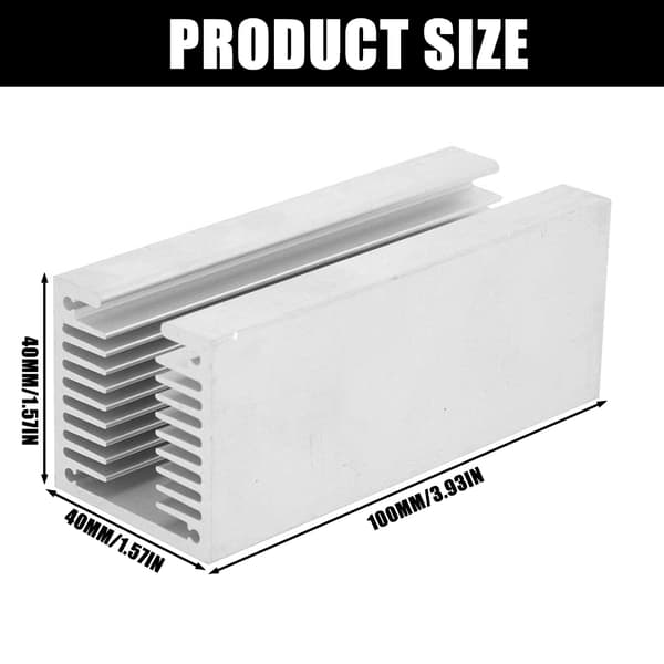 40x40x100 Aluminium Køleplade Varmestyring Til Elektronik CPU Modul LED Lys
