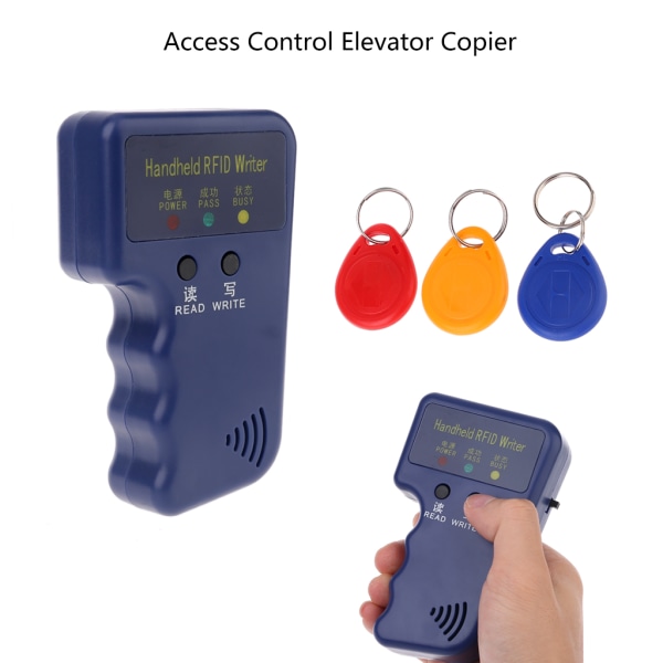 Handhållen 125KHz RFID-duplicerare, kopierare, programmerare, läsare + nycklar EM4305 T5