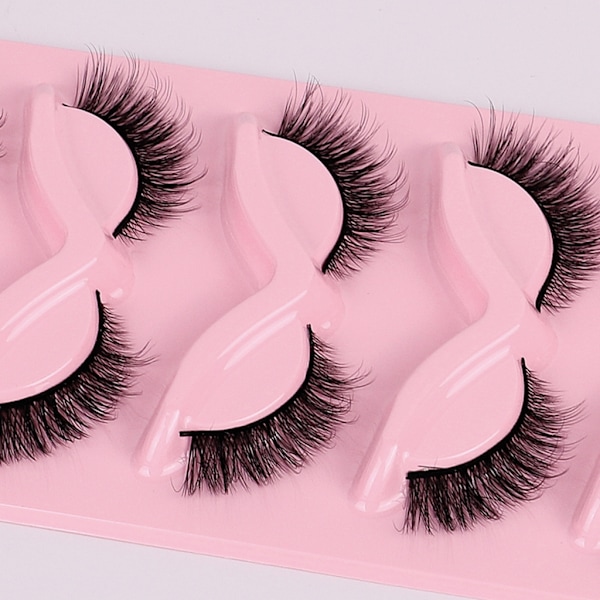 5 par Cat Eye Lashes Wispy Faux Mink Lashes Cat Eye Ögonfransar för kvinnor XF39-5