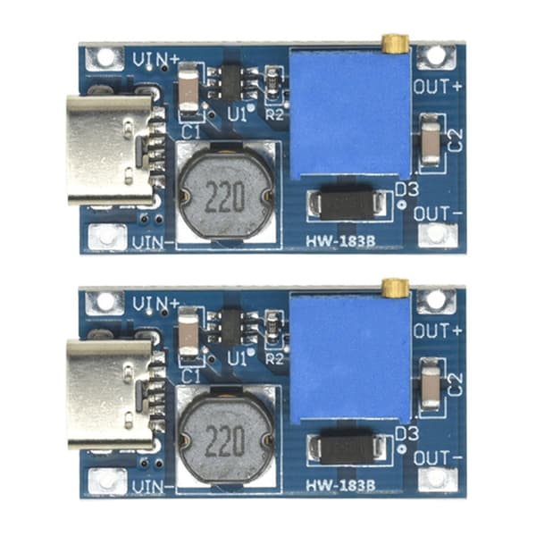 2kpl Tehokas Pienikokoinen Boost-muunninmoduuli 2V-24V - 5V 9V 12V 28 null - MICRO interface