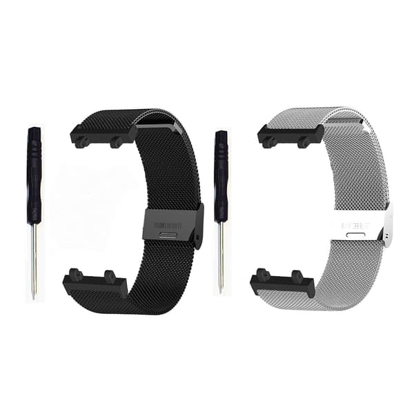 Til AmazfitT Rex 2 urrem rustfrit stål svedafvisende armbånd Black