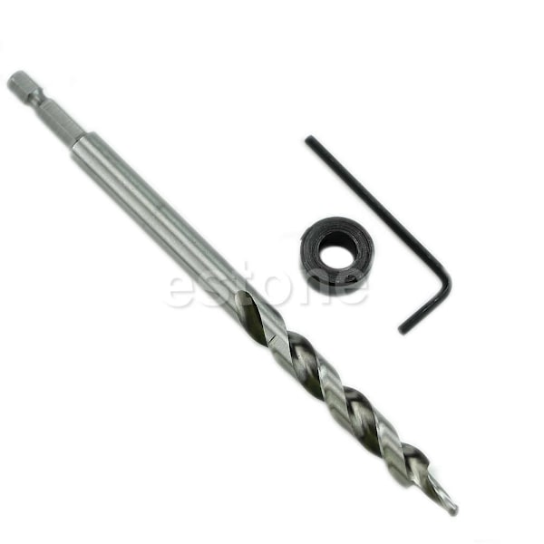 1/4\" Hex Twist Stegborr Set för Kreg Pocket Hole Borr Jig Guide 3/8\" Ny