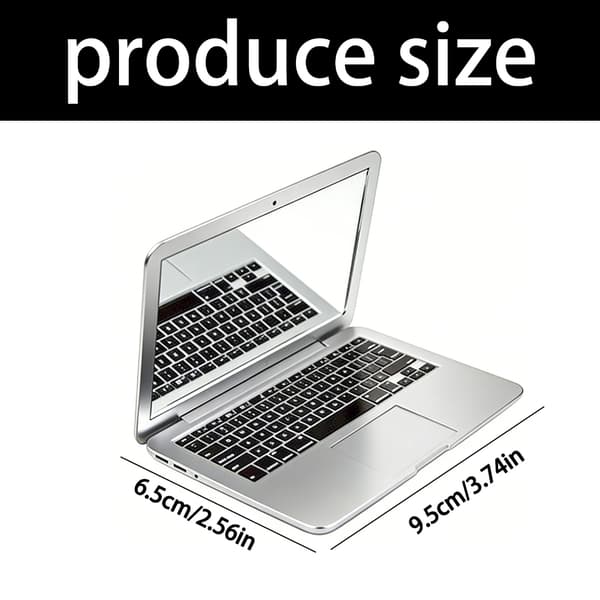 Mini Laptop Speil Lomme Laptop Form Sminkespeil Sammenleggbart Datamaskin Speil