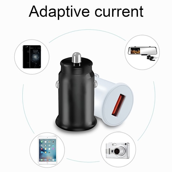 Billaddare USB Biladapter USB Billaddare 3.1A/2.4A Billaddare för Mobiltelefon Cigarettändare USB Laddare Adapter null - 2.4A white