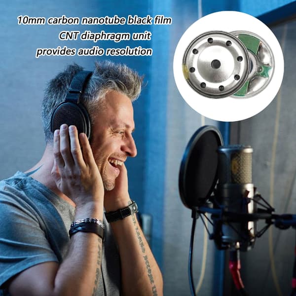 10 mm kolnanorör CNT-membranhögtalare dynamisk drivenhet dubbelkammar-design för förbättrad basprestanda