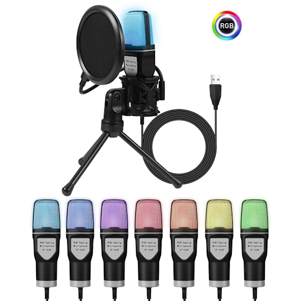Universal Mikrofoner Perfekt för Vloggning Onlinechatt USB-gränssnitt Studiomikrofoner