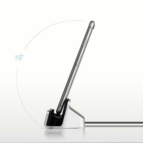 Typ-C Snabbladdningsdockningsstation Skrivbord USB C 3.1 Dockningsladdare med kabel för Huawei P9 Plus för Smart Phone Silver