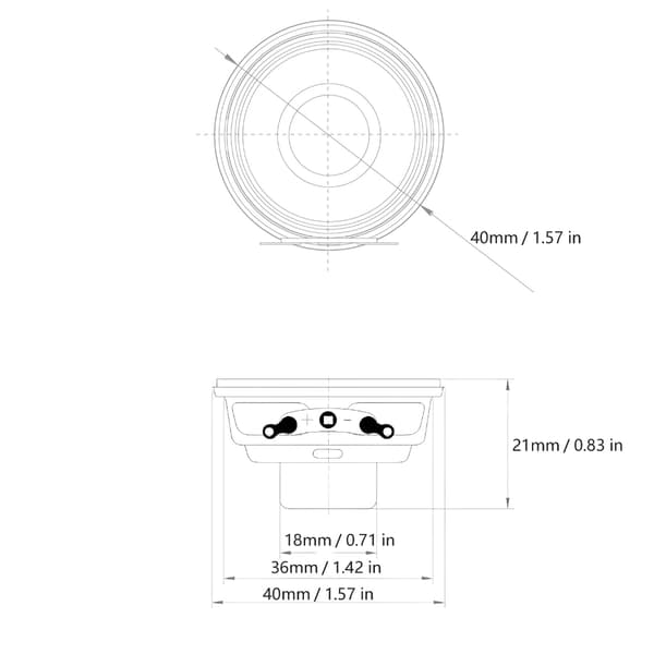 3W 4Ohm Højttaler 1.5Tommer Rund Form Højttaler Bluetooth-Kompatibel null - 1pc