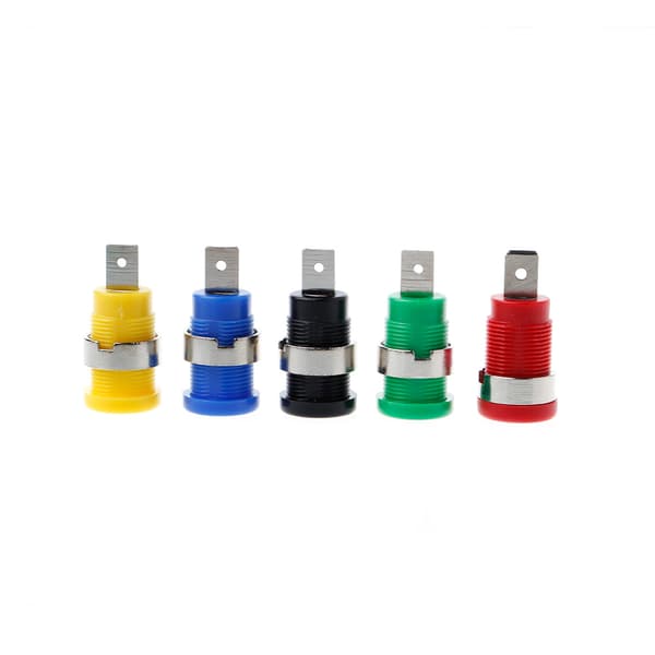 5 stk. 4mm Bananstik Hun Jack Socket Stik Ledningsforbindelse 5 Farver