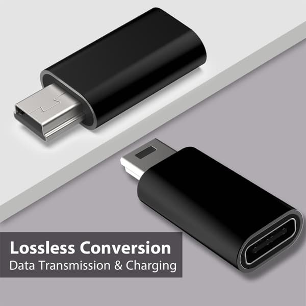 Mini USB til USB C Adapter USB C til Mini USB Adapter USB C Hun til Mini USB Silver