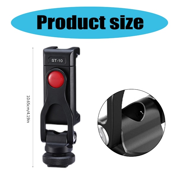 Telefonhållare Tripod Mount Clamp med Dubbel Kallskofäste 1/4 \" Skruv