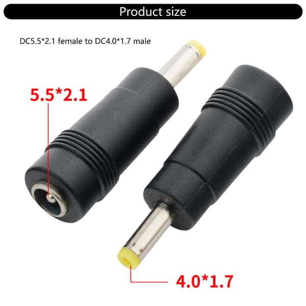 DC5521 til DC4017 Konverter Adapter Strømkonverteringshode for Ulike Bærbare Datamaskiner 4.0X1.7