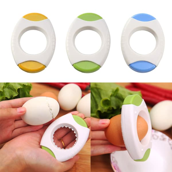 Eggshell Topper Cutter Kokte eggåpner Egg for skallseparator Eggkoppverktøy Yellow