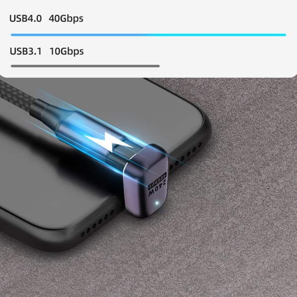Multi-standard USB C-adaptrar U-formad rak vinkeladapter Typ C hona till Typ C hane 40 Gbps snabb dataadapter null - Elbow