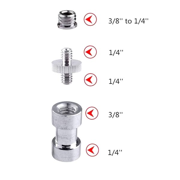 1Set 1/4\" 3/8\" Metallskruvsatser Stativfäste Konvertera Adapter Blixtljusstativ null - D package