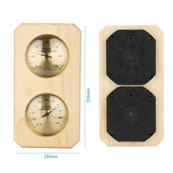 Väggmonterad Saunahygrotermometer Inomhus Celsius Termometer & Hygrometer 0-120℃