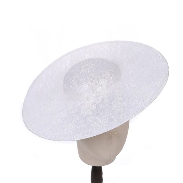 Rund hattebunn Teaparty Bonnet Hattebunn Hodeplagg Hattebunn Håndlaget tilbehør White